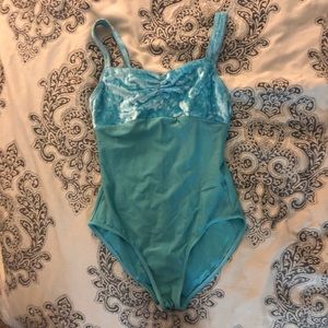 Woman’s Light Blue Velvet WearMoi Leotard Small